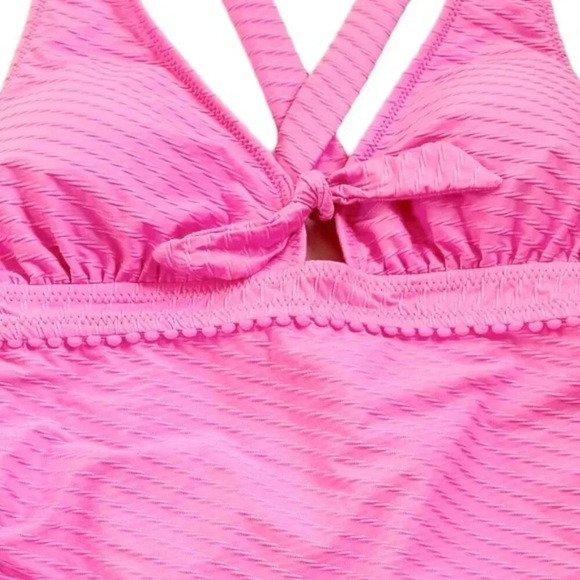 NWT Jessica Simpson Femme Pretty in Pique Strappy Back Swim Tankini Top Size S - Picture 3 of 9